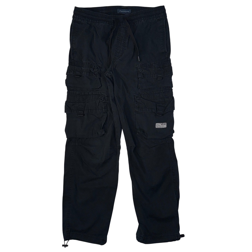 Aeropostale Womens Utility Cargo Pants Black Size Small Cotton Rip stop Hiking
